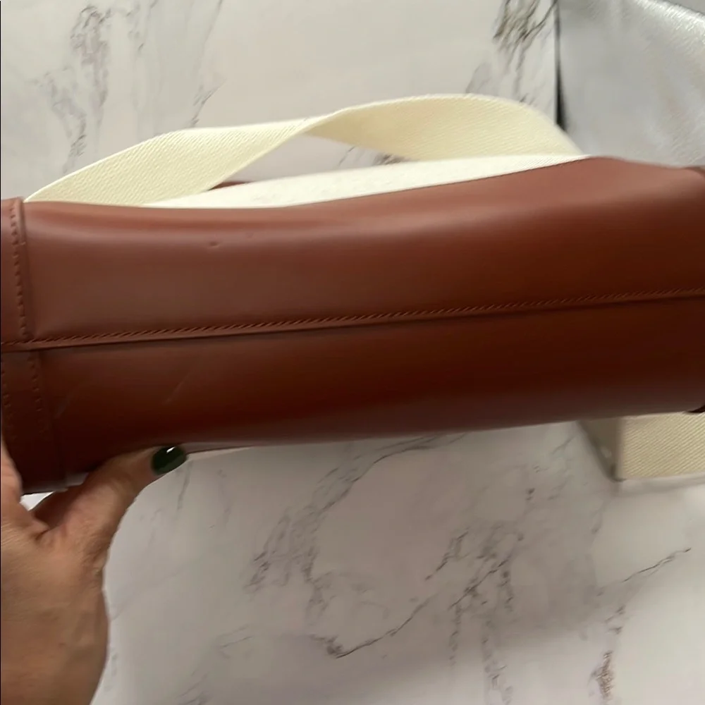 A.P.C. Tan and Cream Canvas Messenger Bag